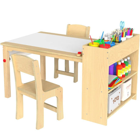 Kids Wooden Art Table And Chairs Set With Storage - Omega Lifestyles
