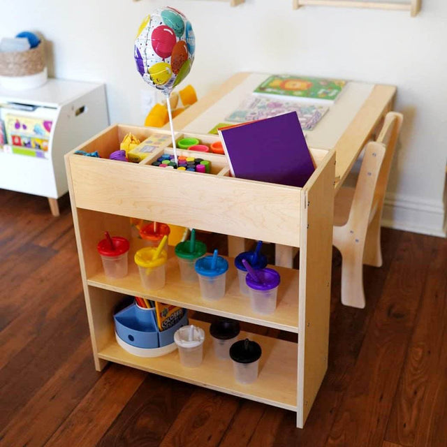Kids Wooden Art Table And Chairs Set With Storage - Omega Lifestyles