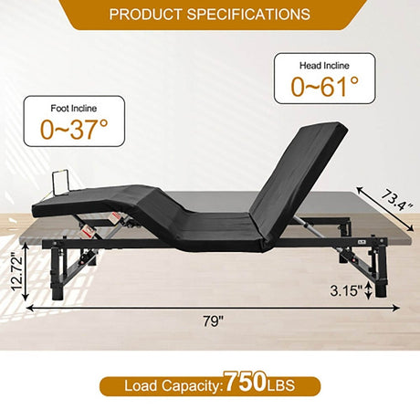 King Adjustable Bed Frame Zero Gravity USB Ports Nightlight - Serenova - Omega Lifestyles