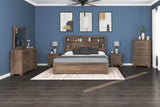 King Brown Engineered Wood Bookcase Bed Frame - Serenova - Omega Lifestyles
