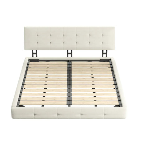 King Chenille Upholstered Platform Bed Frame - Omega Lifestyles