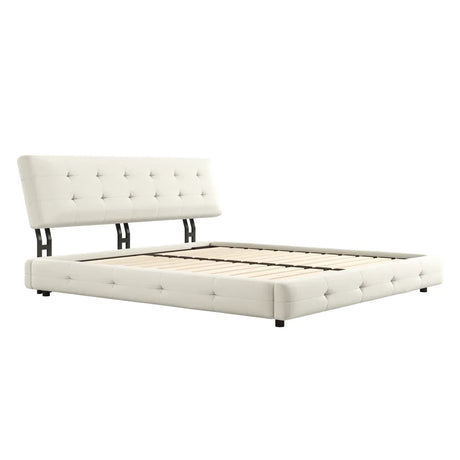 King Chenille Upholstered Platform Bed Frame - Omega Lifestyles