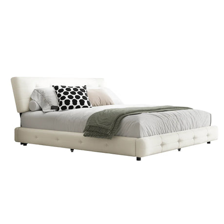 King Chenille Upholstered Platform Bed Frame - Omega Lifestyles