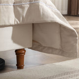 King Classic Ivory Velvet Upholstered Bed Frame - Serenova - Omega Lifestyles