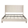 King Classic Ivory Velvet Upholstered Bed Frame - Serenova - Omega Lifestyles