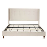 King Classic Ivory Velvet Upholstered Bed Frame - Serenova - Omega Lifestyles