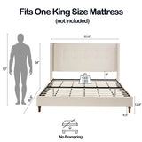 King Classic Ivory Velvet Upholstered Bed Frame - Serenova - Omega Lifestyles