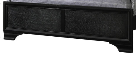 King Modern Black Upholstered LED Panel Bed Frame - Serenova - Omega Lifestyles