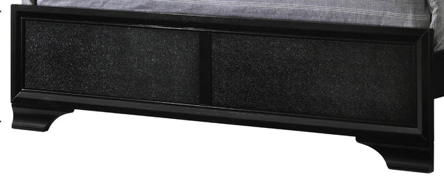 King Modern Black Upholstered LED Panel Bed Frame - Omega Lifestyles