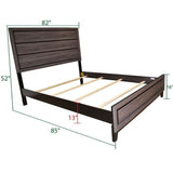 King Modern Rustic Gray Wood Bedroom Bed Frame - Serenova - Omega Lifestyles