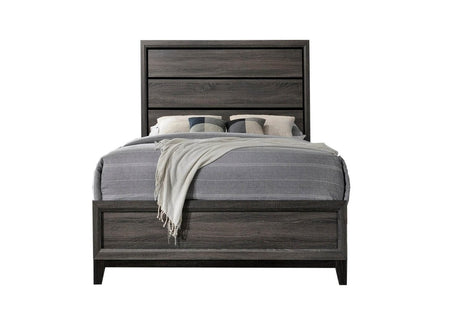 King Modern Rustic Gray Wood Bedroom Bed Frame - Serenova - Omega Lifestyles