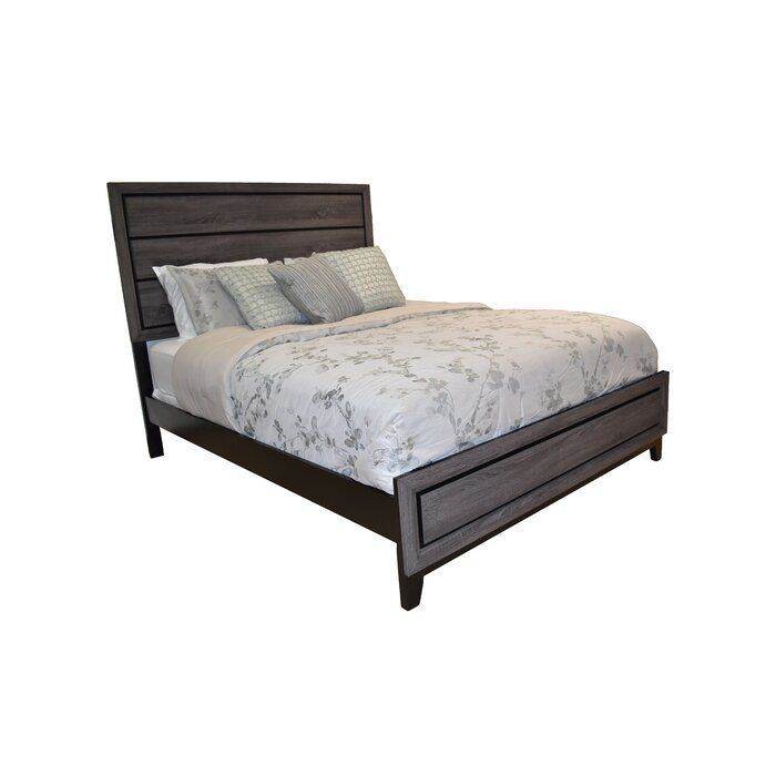 King Modern Rustic Gray Wood Bedroom Bed Frame - Serenova - Omega Lifestyles