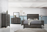 King Modern Rustic Gray Wood Bedroom Bed Frame - Serenova - Omega Lifestyles