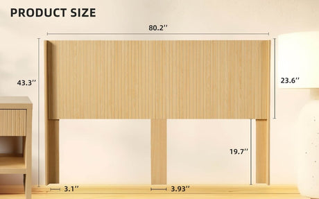 King Size Modern Farmhouse Solid Wood Fluted Headboard - Serenova - Omega Lifestyles