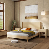 King Size Modern Farmhouse Solid Wood Fluted Headboard - Serenova - Omega Lifestyles