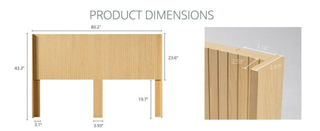 King Size Modern Farmhouse Solid Wood Fluted Headboard - Serenova - Omega Lifestyles