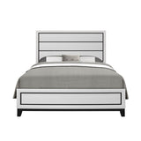King Transitional White Rubber Wood Panel Bed Frame - Serenova - Omega Lifestyles