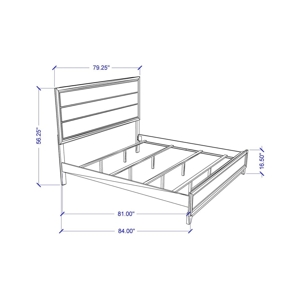King Transitional White Rubber Wood Panel Bed Frame - Serenova - Omega Lifestyles