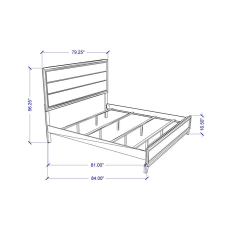 King Transitional White Rubber Wood Panel Bed Frame - Serenova - Omega Lifestyles
