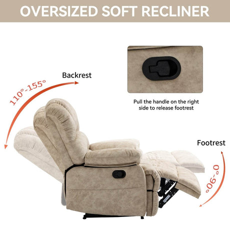 Large Oversized Medium - Firm Manual Recliner Chair - Serenova - Omega Lifestyles