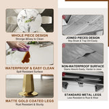 Luxury 53-Inch Round Sintered Stone Dining Table Gold Base - Omega Lifestyles