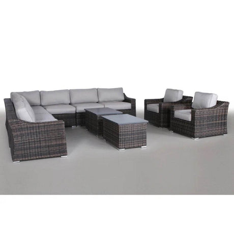 Luxury Resort Style 8 - Person Rattan Wicker Patio Seating Set - Serenova - Omega Lifestyles