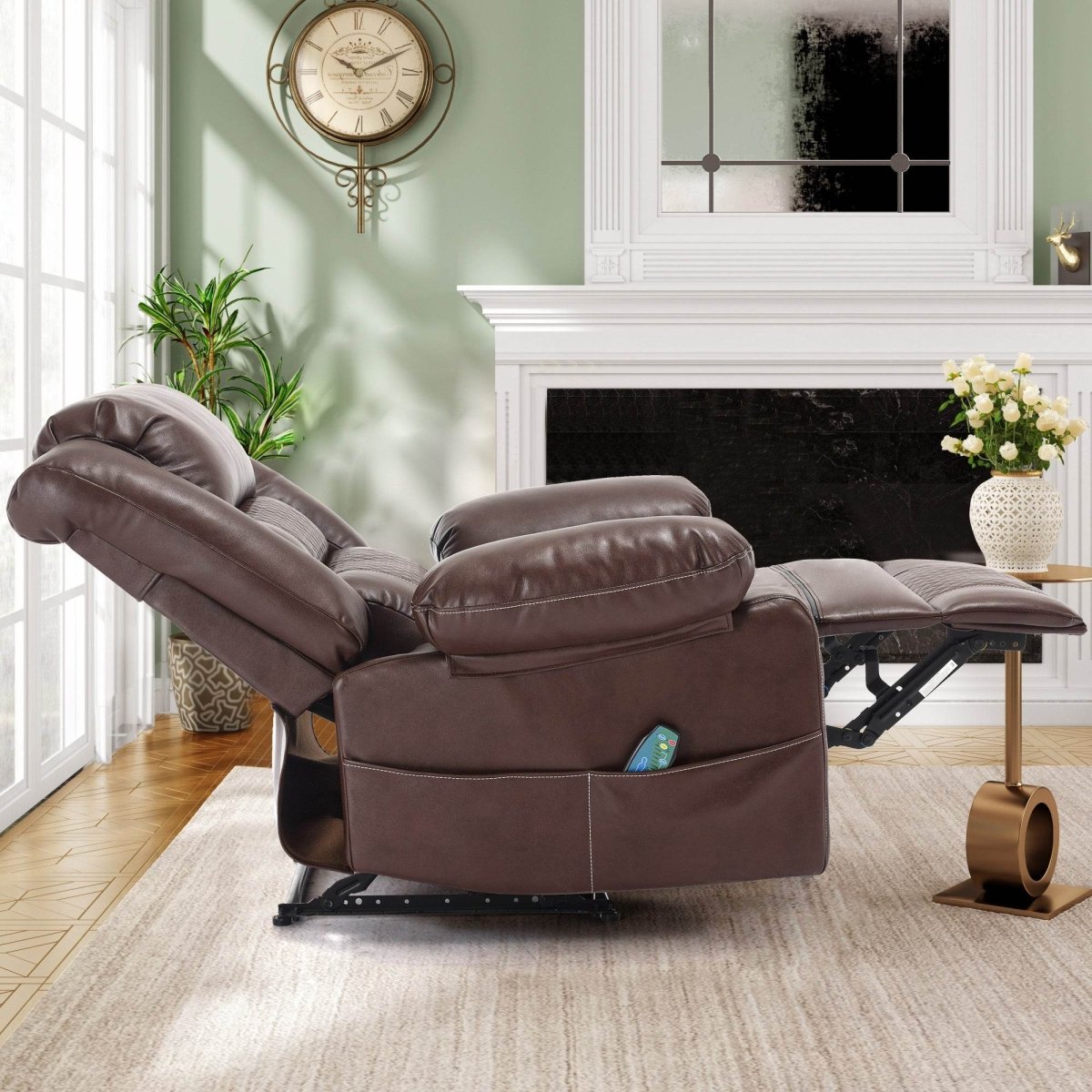 Manual PU Leather Soft Reclining Massage Chair With Heating - Serenova - Omega Lifestyles
