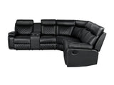 Manual Reclining PU Foam Padding Five - Seat Recliner Sofa - Serenova - Omega Lifestyles