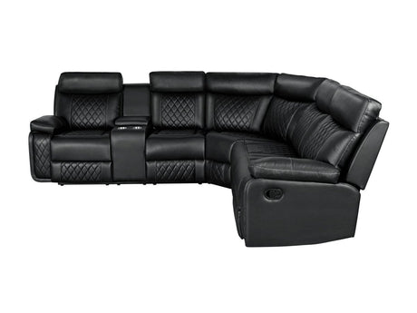 Manual Reclining PU Foam Padding Five - Seat Recliner Sofa - Serenova - Omega Lifestyles