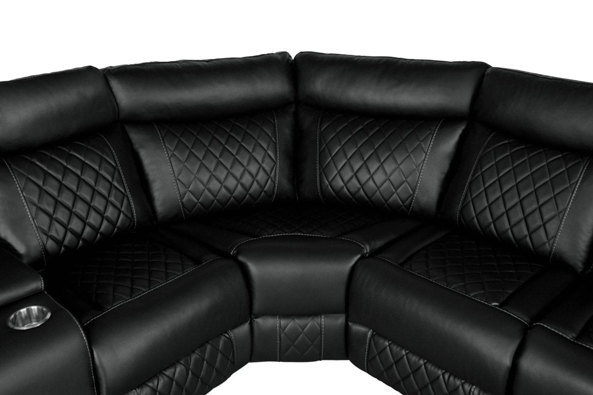 Manual Reclining PU Foam Padding Five - Seat Recliner Sofa - Serenova - Omega Lifestyles