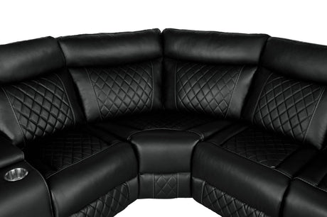 Manual Reclining PU Foam Padding Five - Seat Recliner Sofa - Serenova - Omega Lifestyles
