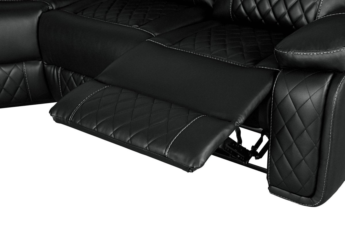 Manual Reclining PU Foam Padding Five - Seat Recliner Sofa - Serenova - Omega Lifestyles