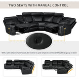 Manual Reclining PU Foam Padding Five - Seat Recliner Sofa - Serenova - Omega Lifestyles