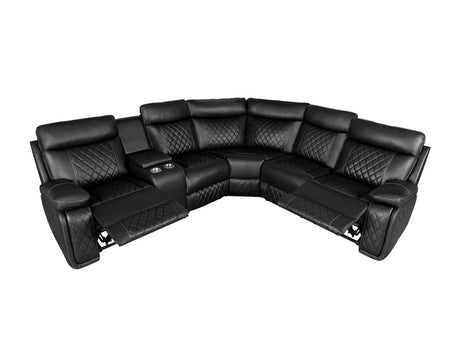 Manual Reclining PU Foam Padding Five - Seat Recliner Sofa - Serenova - Omega Lifestyles