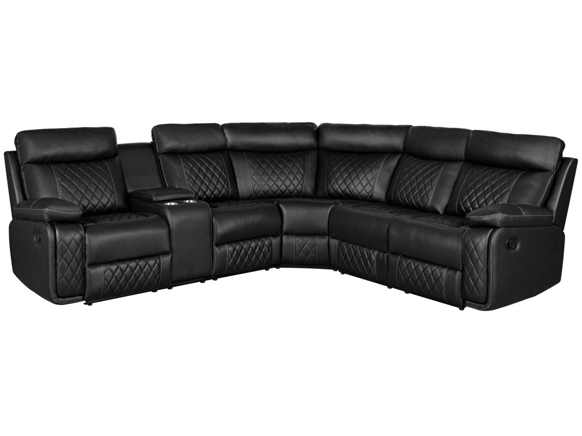 Manual Reclining PU Foam Padding Five - Seat Recliner Sofa - Serenova - Omega Lifestyles