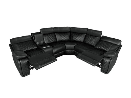 Manual Reclining PU Foam Padding Five - Seat Recliner Sofa - Serenova - Omega Lifestyles
