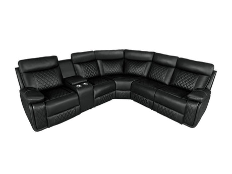 Manual Reclining PU Foam Padding Five - Seat Recliner Sofa - Serenova - Omega Lifestyles