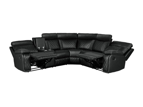 Manual Reclining PU Foam Padding Five - Seat Recliner Sofa - Serenova - Omega Lifestyles