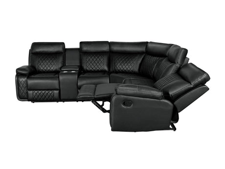 Manual Reclining PU Foam Padding Five - Seat Recliner Sofa - Serenova - Omega Lifestyles