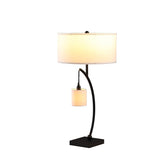 Matte Black Metal Arc Dual Hanging Table Lamp - Sleep Galleria