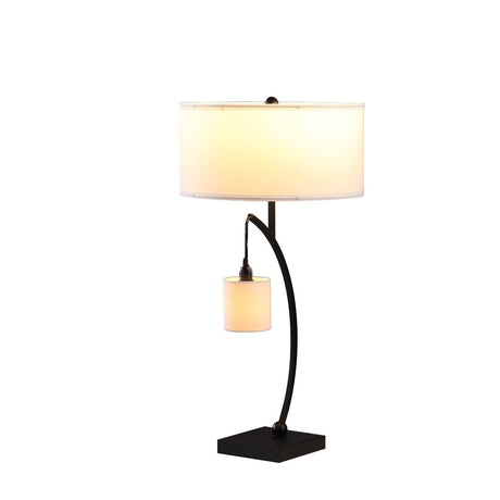 Matte Black Metal Arc Dual Hanging Table Lamp - Sleep Galleria