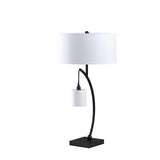 Matte Black Metal Arc Dual Hanging Table Lamp - Sleep Galleria