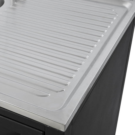 Matte Black Outdoor Movable Stainless Steel Kitchen Sink Station - Omega Lifestyles