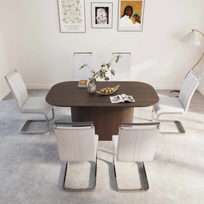 Medieval Modern 7-Piece Brown MDF Dining Table Set - Omega Lifestyles