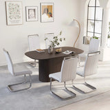 Medieval Modern 7-Piece Brown MDF Dining Table Set - Omega Lifestyles