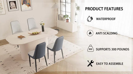 Medieval Modern MDF Dining Table And PU Chair Set - Omega Lifestyles