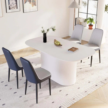 Medieval Modern MDF Dining Table And PU Chair Set - Omega Lifestyles