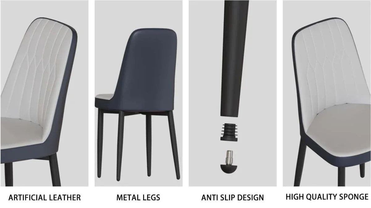 Medieval Modern MDF Dining Table And PU Chair Set - Omega Lifestyles