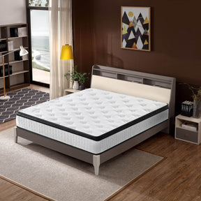 Medium 12-Inch Hybrid Memory Foam Pocket Spring Mattress - Omega Lifestyles