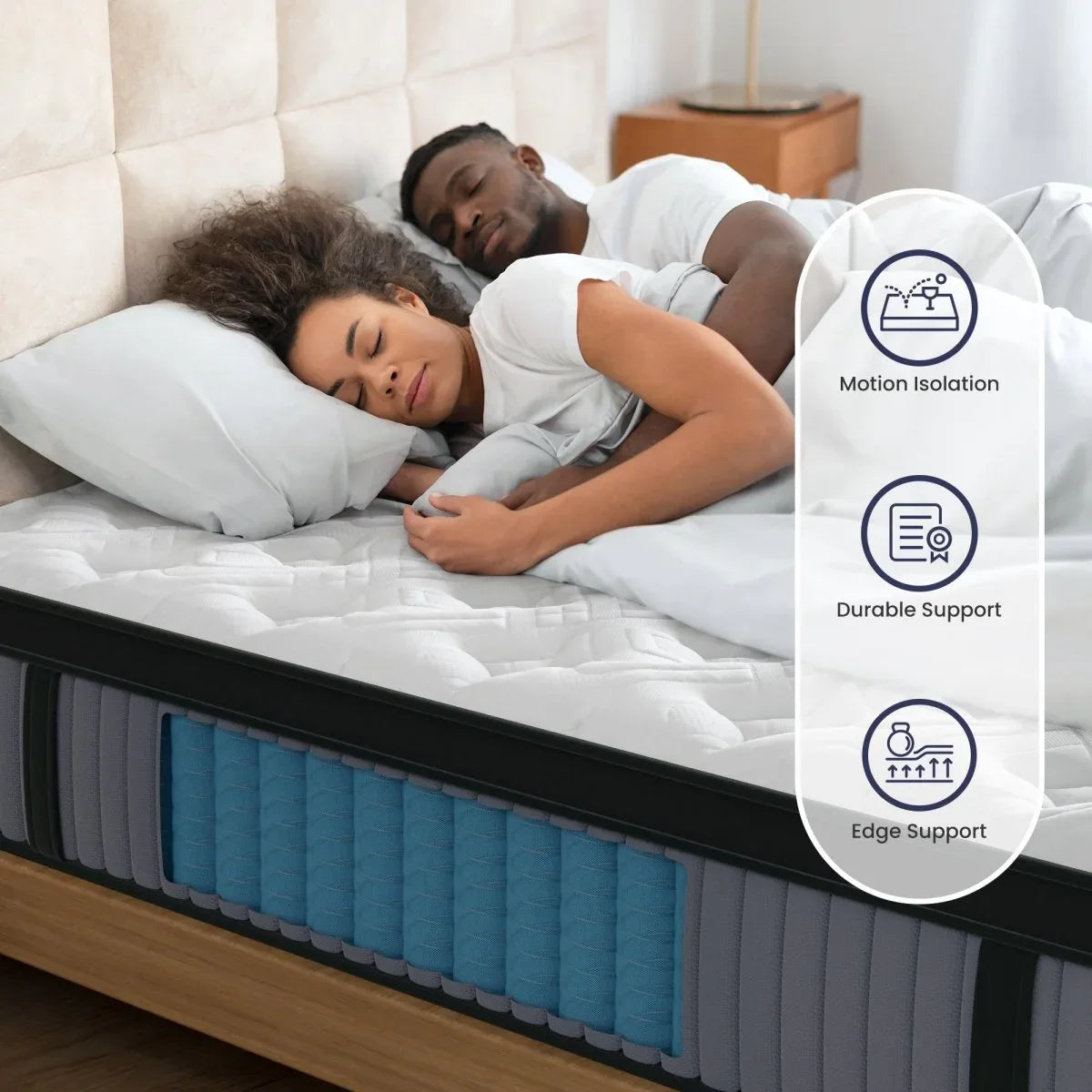 Medium 14-Inch Hybrid Memory Foam Pocket Spring King Mattress - Omega Lifestyles